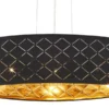 Globo Lighting Stoffpendelleuchte, 3-flammig, Schirm schwarz/goldfarben