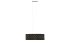 Globo Lighting Stoffpendelleuchte, 3-flammig, Schirm schwarz/goldfarben