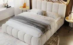GrainGold Polsterbett mit Stauraum Cloud Bouclé-Stoff