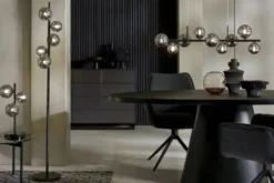 Höffner Selection Stehleuchte, 5-flammig, schwarzchrom,Rauchglas Hins Black