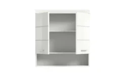 Hängeschrank SCHLOONSEE, Breite 74cm, 2 Türen, 1 offenes Fächer, MDF-Front, in verschiedenen Farben erhältlich, Badmöbel, Badschrank, Schrank, Bad Schloonsee