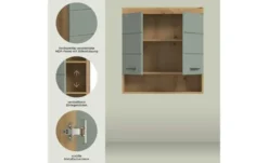 Hängeschrank SCHLOONSEE, Breite 74cm, 2 Türen, 1 offenes Fächer, MDF-Front, in verschiedenen Farben erhältlich, Badmöbel, Badschrank, Schrank, Bad Schloonsee