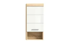 Hängeschrank SCHLOONSEE, Breite 37cm, 1 Tür, 1 offenes Fächer, 1 Einlegeboden, MDF-Front, in verschiedenen Farben erhältlich, Badmöbel, Badschrank, Schrank, Bad Schloonsee