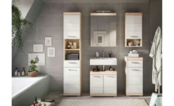 Hängeschrank SCHLOONSEE, Breite 37cm, 1 Tür, 1 offenes Fächer, 1 Einlegeboden, MDF-Front, in verschiedenen Farben erhältlich, Badmöbel, Badschrank, Schrank, Bad Schloonsee