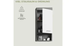 Hängeschrank SCHLOONSEE, Breite 37cm, 1 Tür, 1 offenes Fächer, 1 Einlegeboden, MDF-Front, in verschiedenen Farben erhältlich, Badmöbel, Badschrank, Schrank, Bad Schloonsee