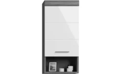 Hängeschrank SCHLOONSEE, Breite 37cm, 1 Tür, 1 offenes Fächer, 1 Einlegeboden, MDF-Front, in verschiedenen Farben erhältlich, Badmöbel, Badschrank, Schrank, Bad Schloonsee