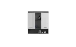 Hängeschrank SCHLOONSEE, Breite 74cm, 2 Türen, 1 offenes Fächer, MDF-Front, in verschiedenen Farben erhältlich, Badmöbel, Badschrank, Schrank, Bad Schloonsee