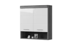 Hängeschrank SCHLOONSEE, Breite 74cm, 2 Türen, 1 offenes Fächer, MDF-Front, in verschiedenen Farben erhältlich, Badmöbel, Badschrank, Schrank, Bad Schloonsee