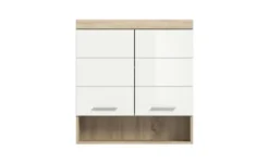 Hängeschrank SCHLOONSEE, Breite 74cm, 2 Türen, 1 offenes Fächer, MDF-Front, in verschiedenen Farben erhältlich, Badmöbel, Badschrank, Schrank, Bad Schloonsee