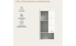 Hängeschrank SCHLOONSEE, Breite 37cm, 1 Tür, 1 offenes Fächer, 1 Einlegeboden, MDF-Front, in verschiedenen Farben erhältlich, Badmöbel, Badschrank, Schrank, Bad Schloonsee