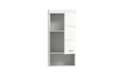 Hängeschrank SCHLOONSEE, Breite 37cm, 1 Tür, 1 offenes Fächer, 1 Einlegeboden, MDF-Front, in verschiedenen Farben erhältlich, Badmöbel, Badschrank, Schrank, Bad Schloonsee