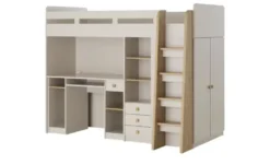 Hochbett mit Kleiderschrank und Schreibtisch Lavora