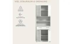 Hochschrank SCHLOONSEE, Breite 74cm, 4 Türen, 1 Schubkasten, 2 offene Fächer, MDF-Front, in verschiedenen Farben erhältlich, Badmöbel, Badschrank, Schrank, Bad Schloonsee