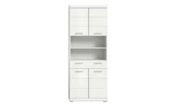 Hochschrank SCHLOONSEE, Breite 74cm, 4 Türen, 1 Schubkasten, 2 offene Fächer, MDF-Front, in verschiedenen Farben erhältlich, Badmöbel, Badschrank, Schrank, Bad Schloonsee