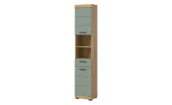 Hochschrank SCHLOONSEE, Breite 37cm, 2 Tür, 1 Schubkasten, 2 offene Fächer, MDF-Front, in verschiedenen Farben erhältlich, Badmöbel, Badschrank, Schrank, Bad Schloonsee