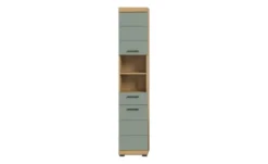 Hochschrank SCHLOONSEE, Breite 37cm, 2 Tür, 1 Schubkasten, 2 offene Fächer, MDF-Front, in verschiedenen Farben erhältlich, Badmöbel, Badschrank, Schrank, Bad Schloonsee