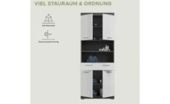 Hochschrank SCHLOONSEE, Breite 74cm, 4 Türen, 1 Schubkasten, 2 offene Fächer, MDF-Front, in verschiedenen Farben erhältlich, Badmöbel, Badschrank, Schrank, Bad Schloonsee