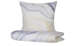 indigo Mako-Satin Wende-Bettwäsche Marble