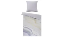 indigo Mako-Satin Wende-Bettwäsche Marble