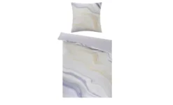 indigo Mako-Satin Wende-Bettwäsche Marble