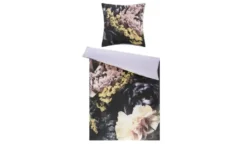 indigo Mako-Satin Wende-Bettwäsche Flowery