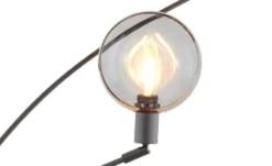 Jette Home Bogenleuchte, 5-flammig, schwarz-matt mit Rauchglas