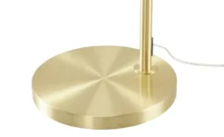 KHG Bogenleuchte, 1-flammig, messing/ Rattan-Schirm