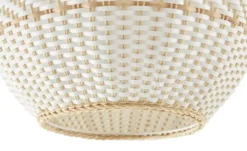 KHG Bogenleuchte, 1-flammig, messing/ Rattan-Schirm