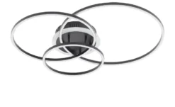 KHG LED-Deckenleuchte, 3 Ringe, schwarz