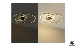 KHG LED-Deckenleuchte, 3 Ringe, schwarz