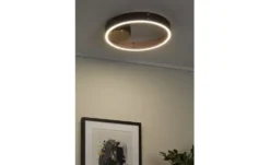 KHG LED-Deckenleuchte, Kunstleder schwarz/goldfarben