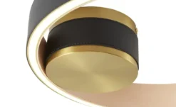 KHG LED-Deckenleuchte, Kunstleder schwarz/goldfarben