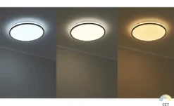 KHG LED-Deckenleuchte, schwarz mit Fernbedienung `klein