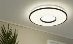 KHG LED-Deckenleuchte, schwarz mit Fernbedienung