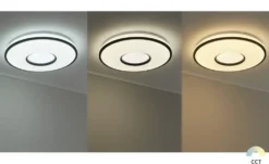 KHG LED-Deckenleuchte, schwarz mit Fernbedienung