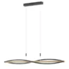 KHG LED-Pendelleuchte, 3-flammig, schwarz/ Eiche