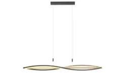 KHG LED-Pendelleuchte, 3-flammig, schwarz/ Eiche