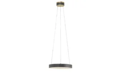 KHG LED-Pendelleuchte, Kunstleder schwarz/goldfarben