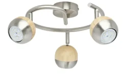 KHG LED-Spot, 3-flammig mit Holz
