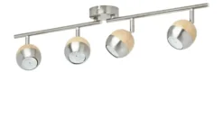 KHG LED-Spot, 4-flammig, mit Holz