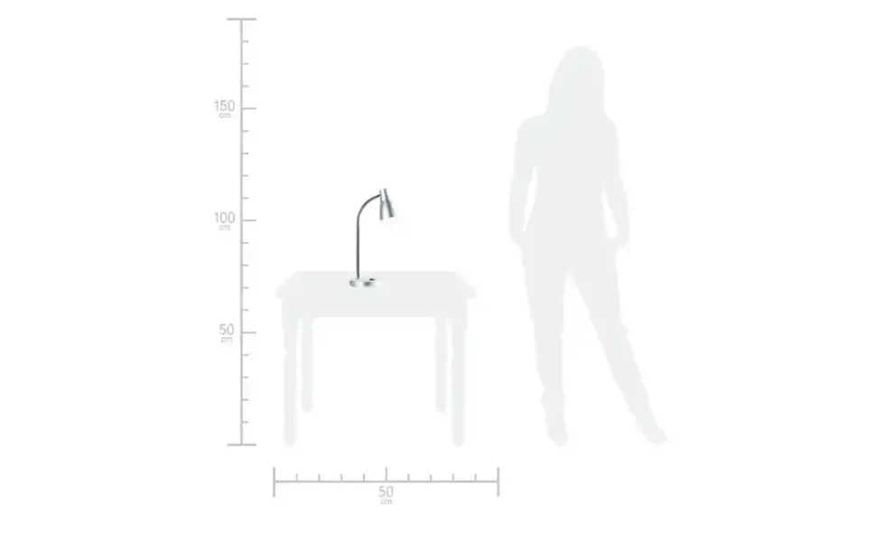 KHG LED-Tischleuchte silber mit flexiblem Arm