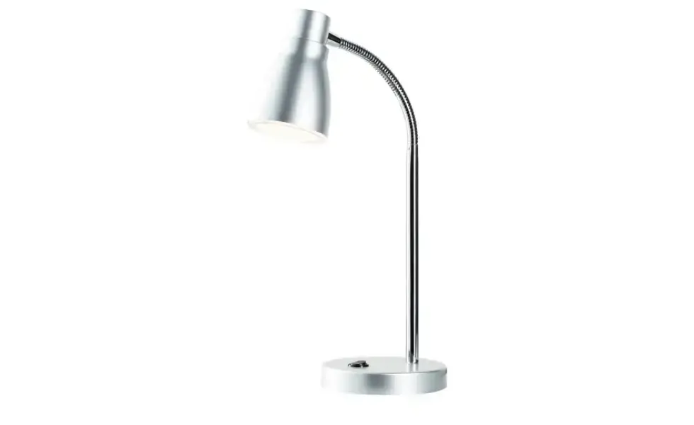 KHG LED-Tischleuchte silber mit flexiblem Arm