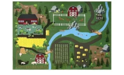 KJUT Kinderteppich Bauernhof Spielteppich