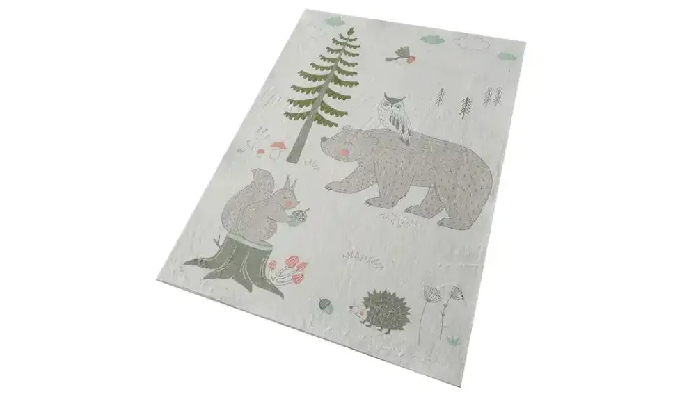 KJUT Kurzflorteppich Bär+Eule