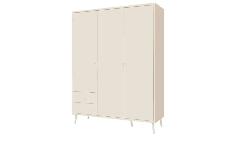 Kleiderschrank 3-türig, Salbeigrün, mit Einlegeböden Hemsby