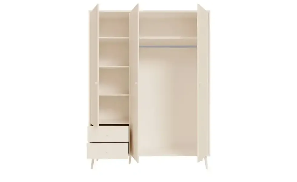Kleiderschrank 3-türig, Salbeigrün, mit Einlegeböden Hemsby