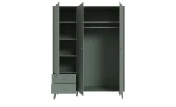 Kleiderschrank 3-türig, Salbeigrün, mit Einlegeböden Hemsby