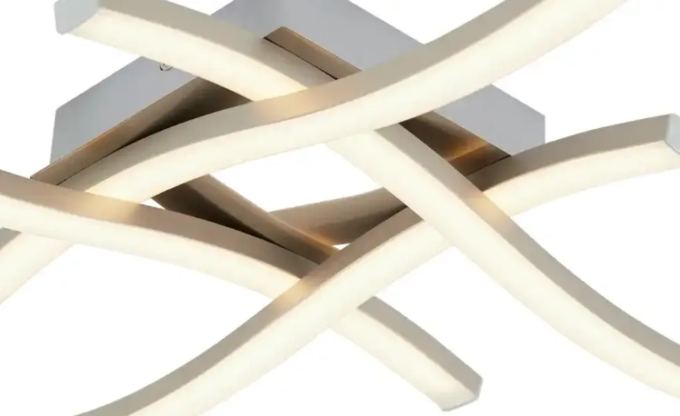 LED-Deckenleuchte, 4-flammig, Nickel matt