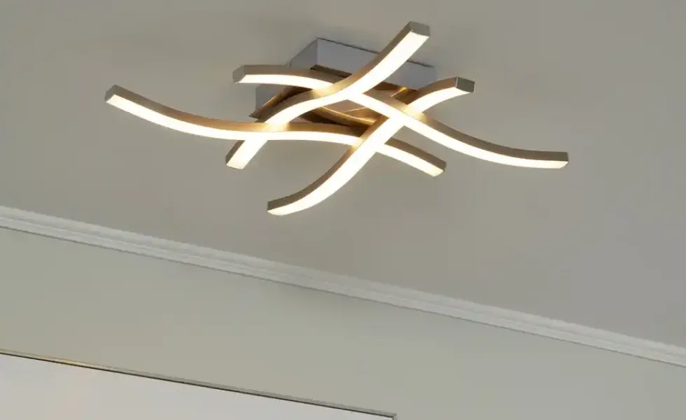 LED-Deckenleuchte, 4-flammig, Nickel matt