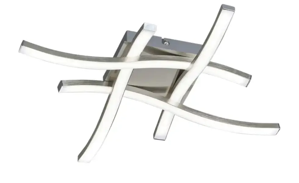 LED-Deckenleuchte, 4-flammig, Nickel matt